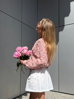Кружевной бомбер Boho розовый