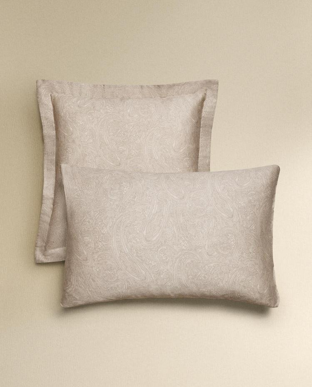 ZARA HOME САТИНОВАЯ НАВОЛОЧКА С УЗОРОМ, СЕРЫЙ