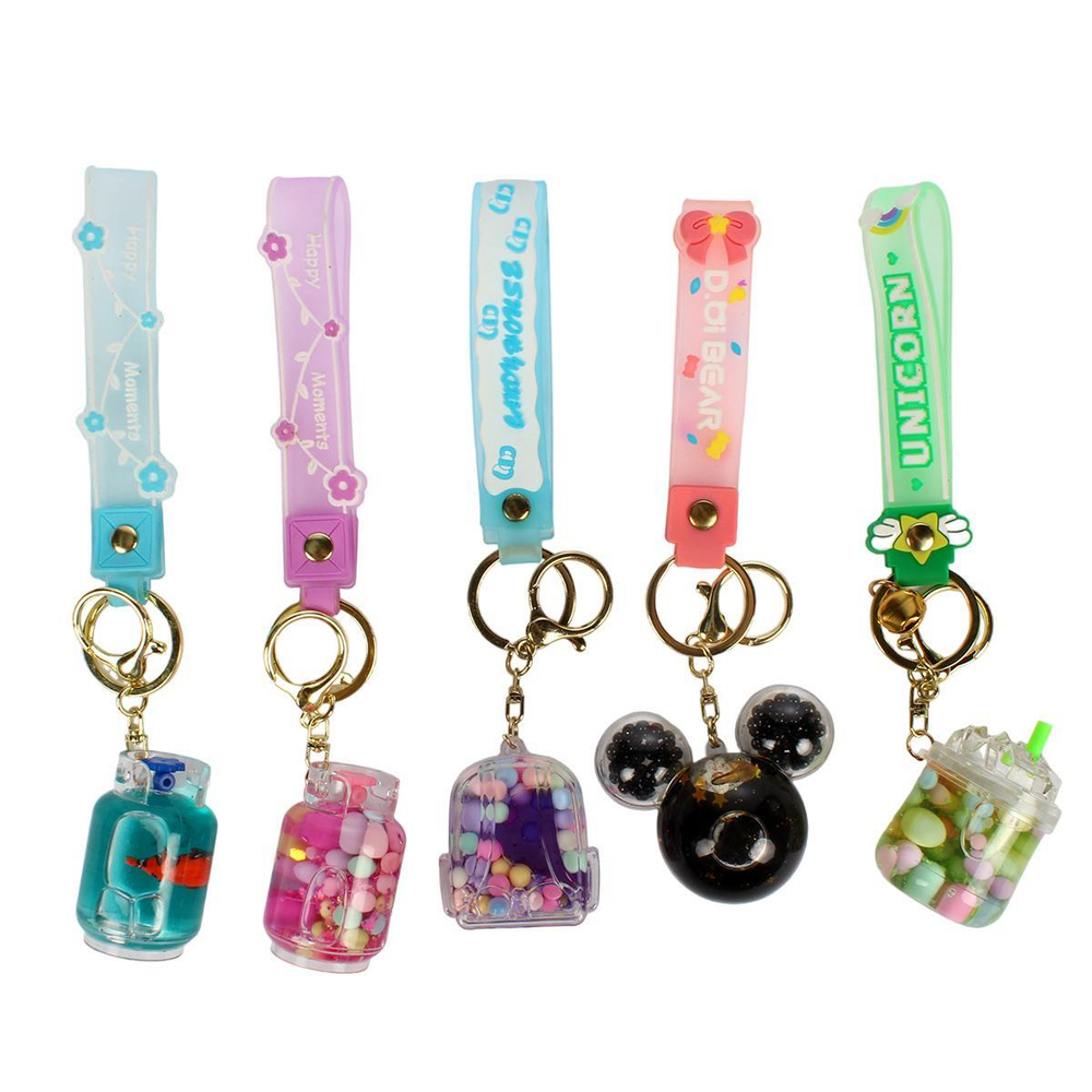 Брелок с водой 5-6 видов микс, с-30954