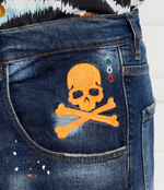 Джинсовые шорты Formentera Fit Skull&Bones Philipp Plein - темно-синий(MDT3806 PDE004N)