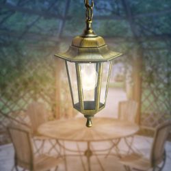 Садово-парковый светильник ЭРА НСУ 06-60-001 бронза 6 гранный подвесной IP44 Е27 max60Вт