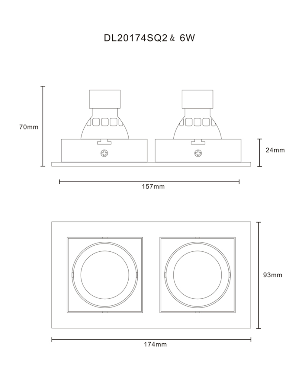 Встраиваемый поворотный светильник под сменную лампу