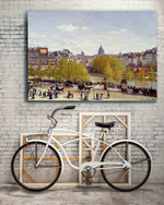 Картина для интерьера "Набережная у Лувра", Клод Моне, в интерьере