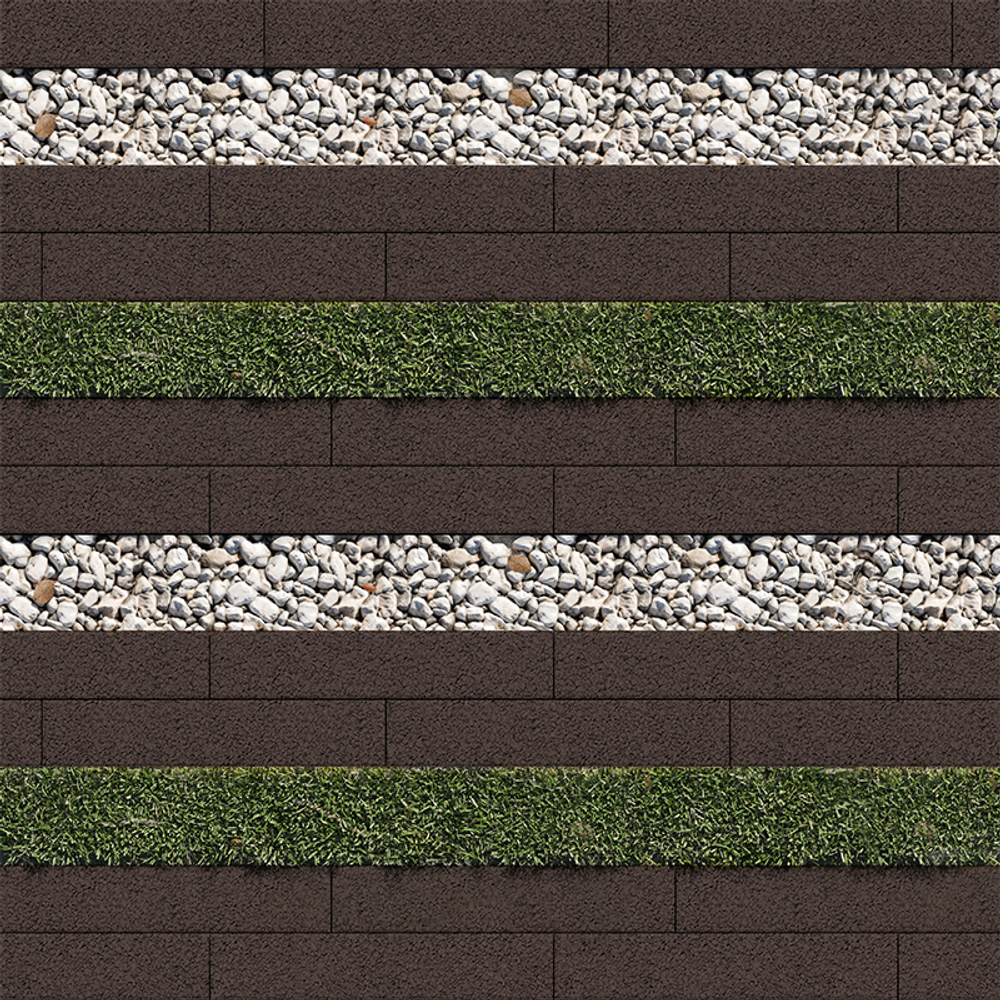 Тротуарная плитка ГАЗОННАЯ РЕШЕТКА - Гранит Коричневый