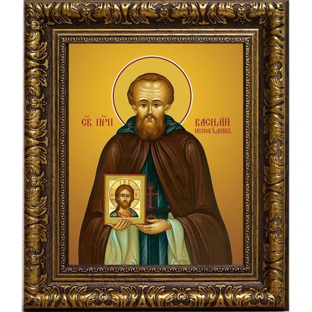 Василий Декаполит преподобный. Икона на холсте.