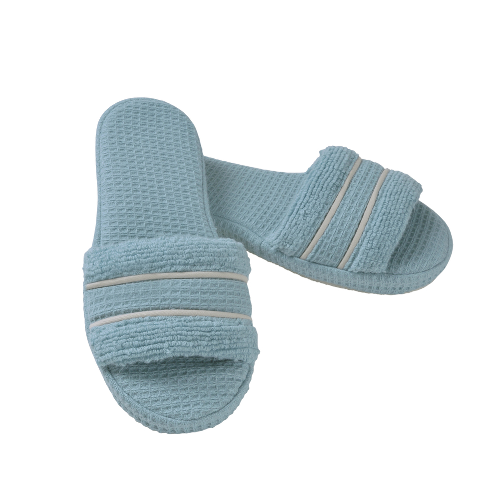 Домашние тапочки Hamam Tosya голубые с кремовым Турция