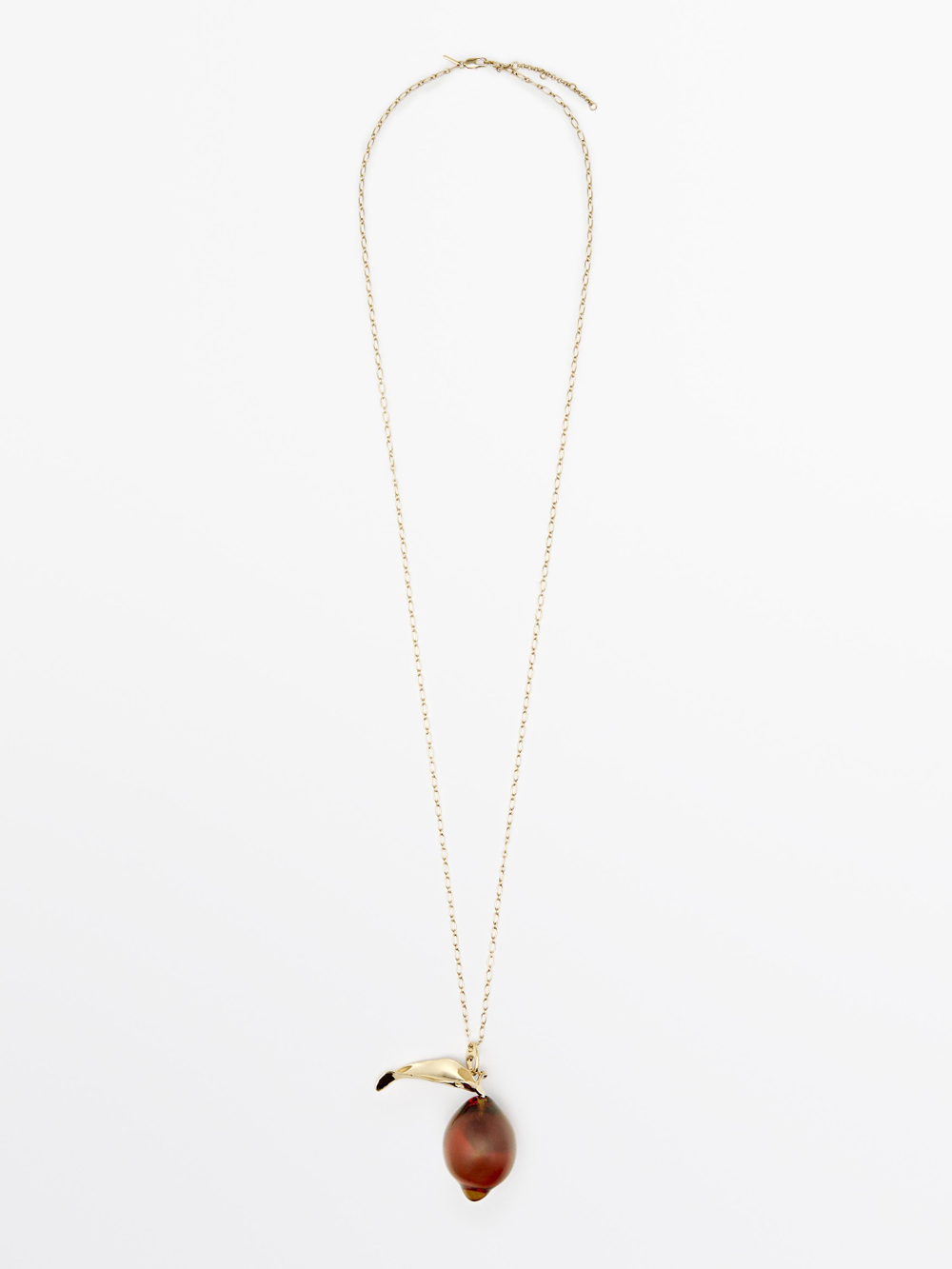 Massimo Dutti Цепочка со стеклянной подвеской, золотистый