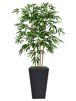 Искусственный Бамбук 130см в коричневом кашпо ротанг