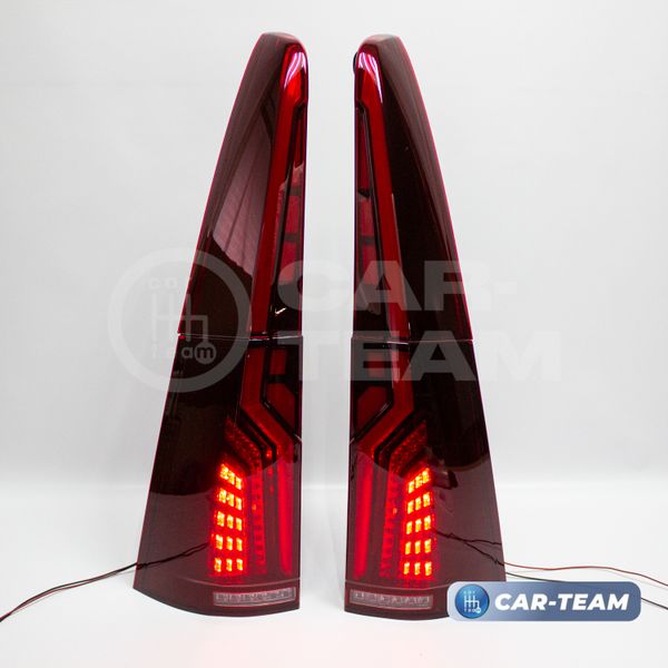 Задние фонари Лада Ларгус, Ларгус FL светодиодные в стиле Volvo, красные (RED+B)
