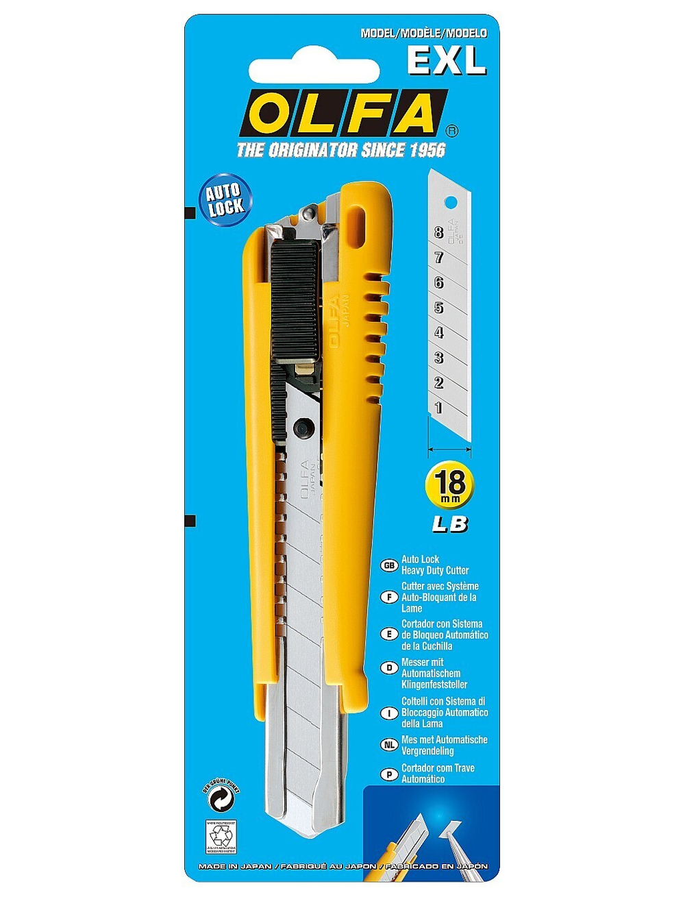 OLFA с выдвижным лезвием 18 мм, нож (OL-EXL)