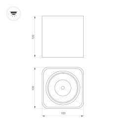Светильник SP-CUBUS-S100x100-8W Warm3000 (BK, 45 deg, 230V) (Arlight, IP20 Металл, 3 года) 036052