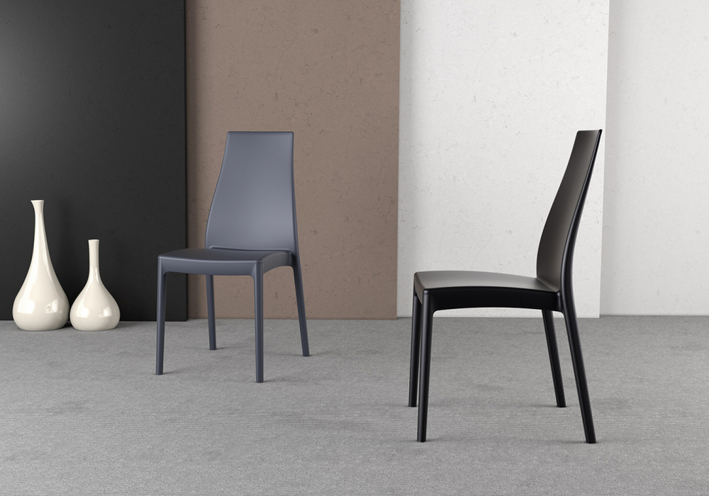 Стул пластиковый Siesta Contract Miranda, темно-серый