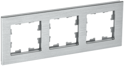 BRITE Рамка 3 -местная РУ-3-1-БрА металл алюминий IEK