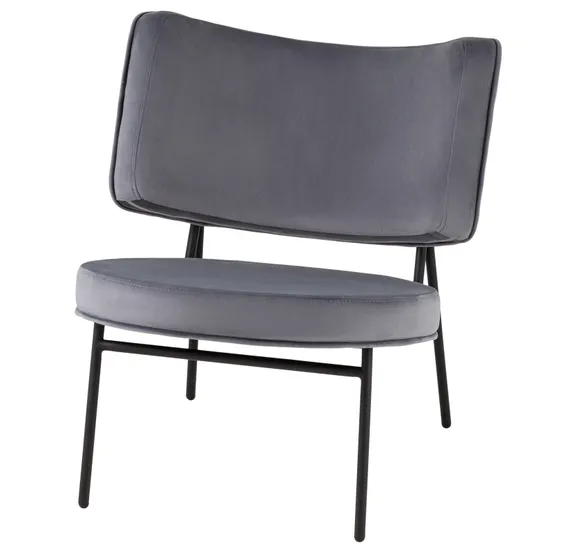 Кресло District Lounge, серый велюр