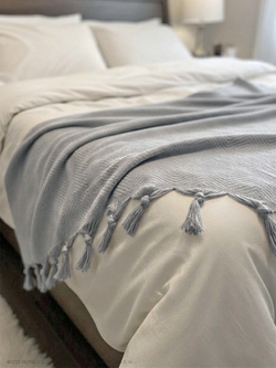 Плед-покрывало из хлопка Sidney, цвет Серый