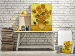 Картина для интерьера "Подсолнухи на жёлтом фоне", Винсент Ван Гог Настене.рф