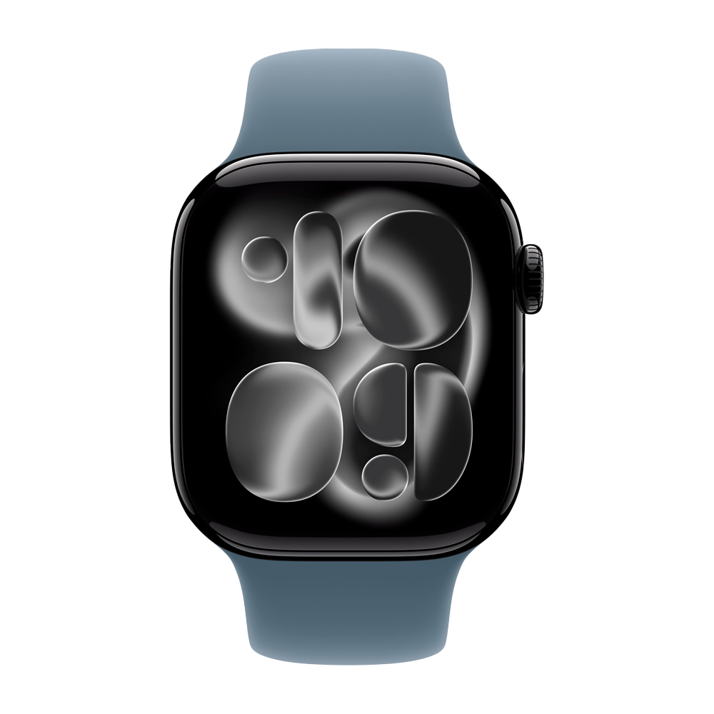 Умные часы Apple Watch Series 11 GPS, 42mm, Jet Black Aluminium Case with Anchor Blue Sport Band, M/L