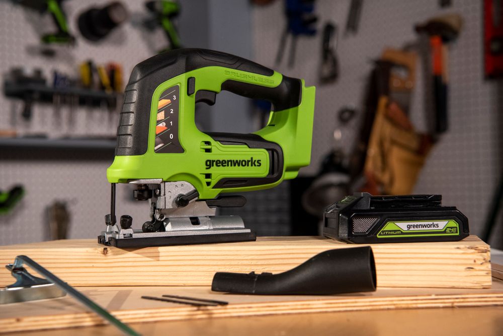 Аккумуляторный лобзик Greenworks GD24JS, 3601407,24v, без АКБ и ЗУ