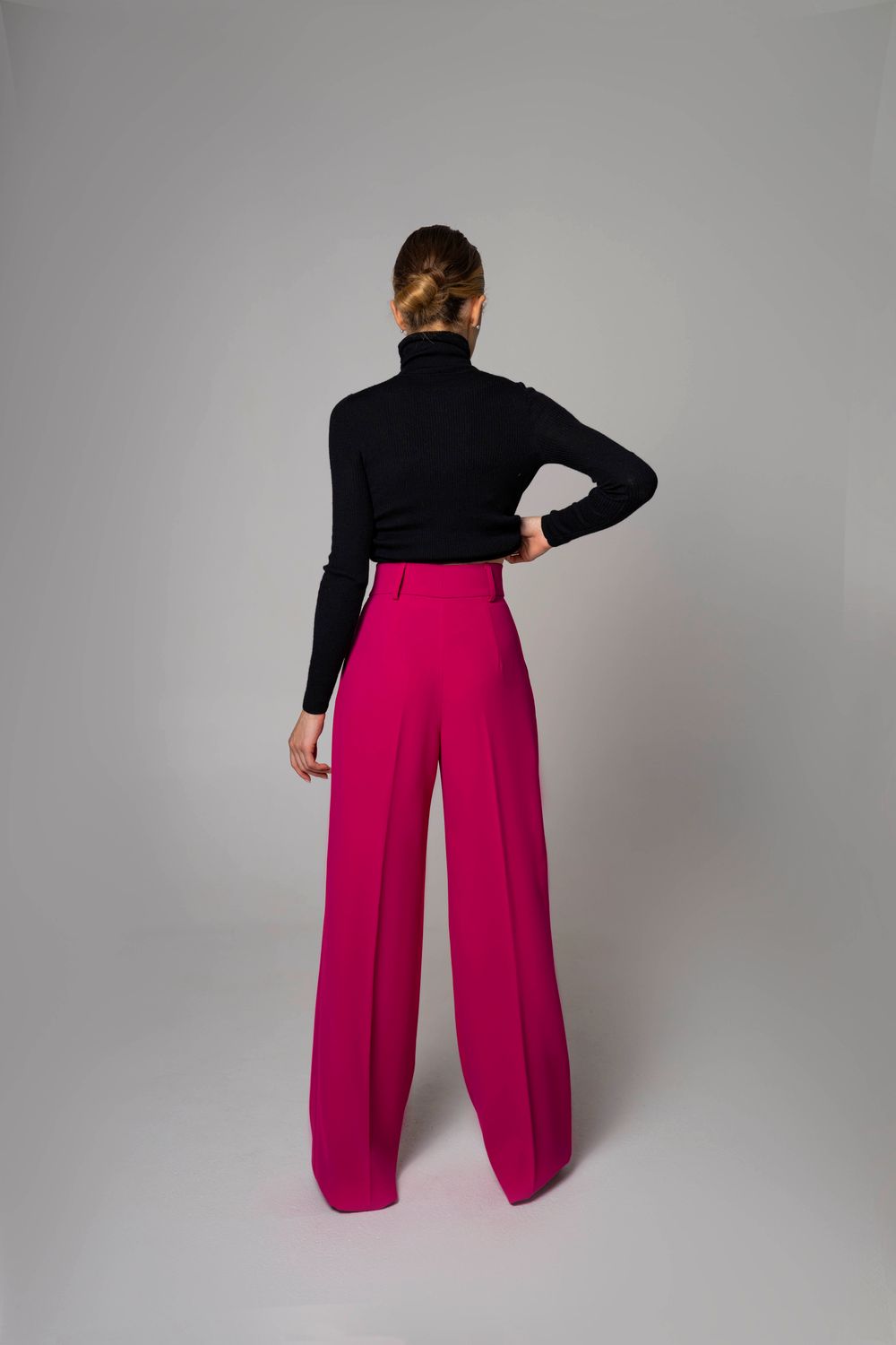 Брюки-палаццо фуксия