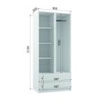 МС Мадера Шкаф ШМ 900*2100*520 (корпус лдсп дуб крафт золотой, фасады лдсп белый)