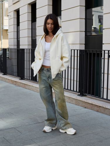 Худи на молнии в молочном цвете