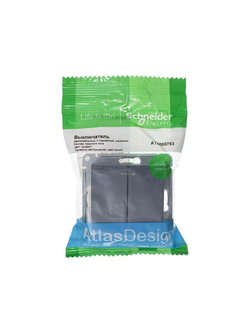 Выключатель 2-кл. СП AtlasDesign 10А IP20 (сх. 5а) 10AX с подсветкой механизм грифель SE ATN000753