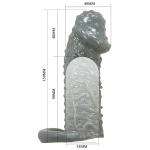 Серая насадка-удлинитель 13см с точками и подхватом мошонки Pretty Love Fogg BI-016013-2