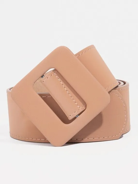 Ремень женский, ширина 7,8 гладкий, затяжка, цвет светло-коричневый