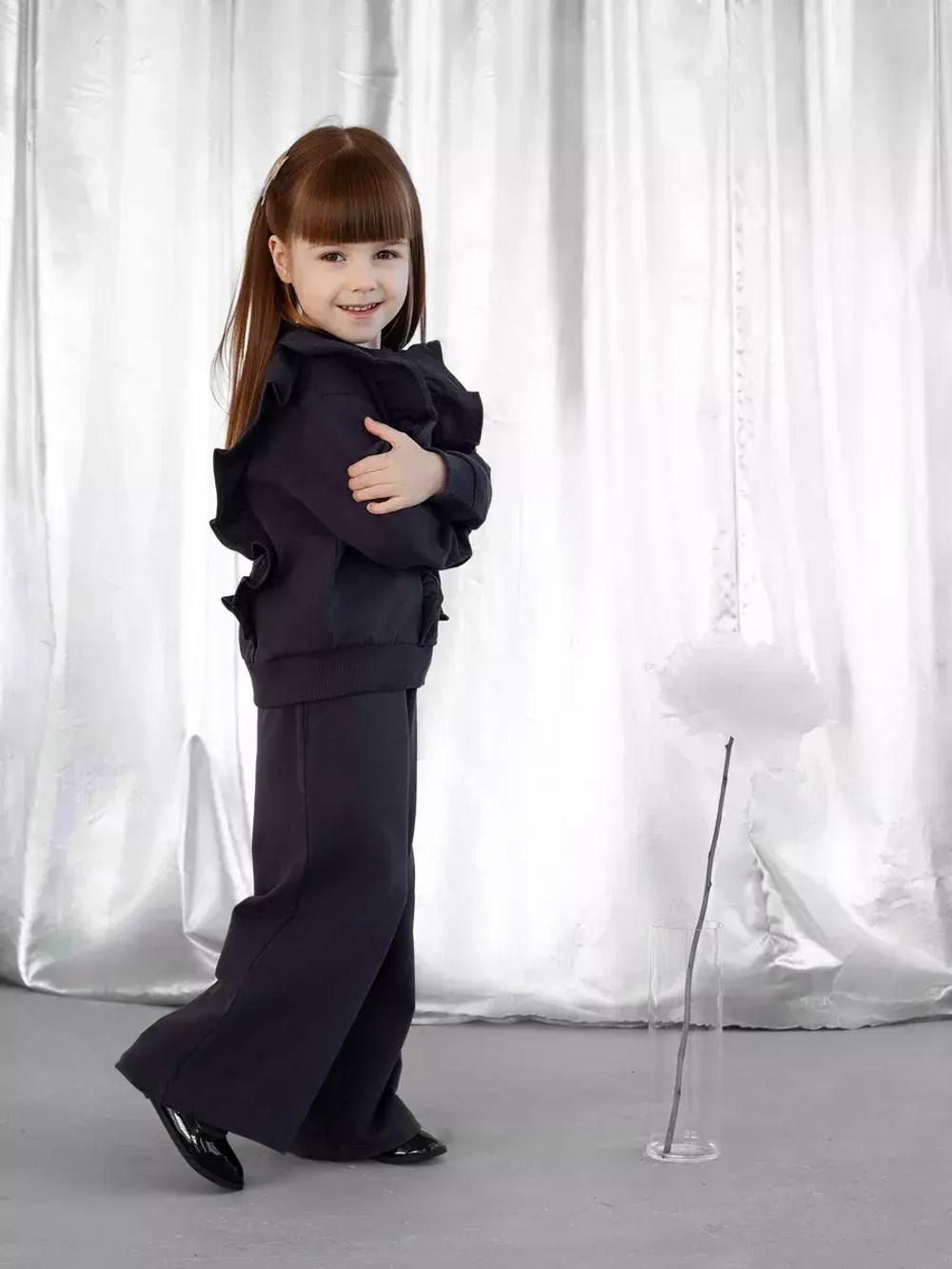 Костюм для девочки с брюками-палаццо на осень