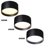 359595 OVER NT25 000 черный Светильник накладной светодиодный с переключ. цв. температуры IP20 LED 12W 220-240V 3000К\4000К\6000К ORBIS