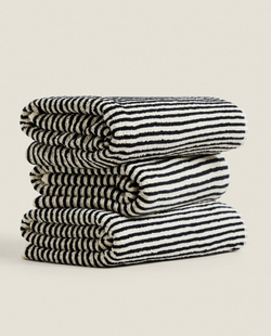 Zara Home Полотенце для лица и рук из хлопка, чёрный · 4545/013
