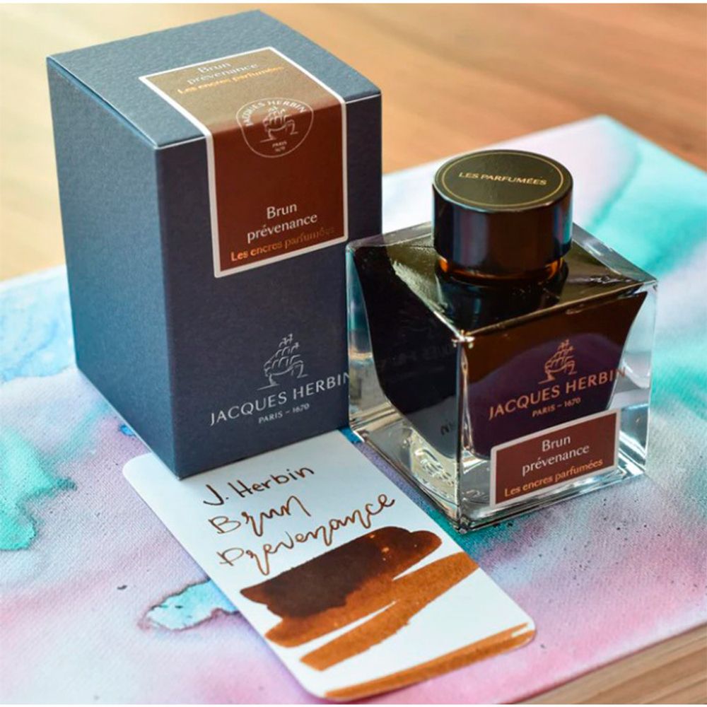 Ароматизированные чернила во флаконе Herbin Prestige 50 мл Brun prevenance коричневые (14747JT) 1