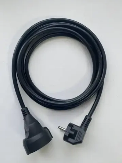 Удлинитель сетевой 1м с заземлением с одной розеткой IP22 16А ПВС ГОСТ 3х1,5 удлинитель бытовой, черный