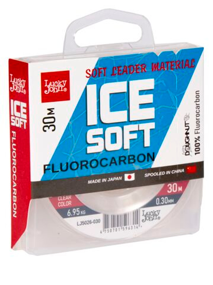Леска монофильная зимняя Lucky John Ice Soft Fluorocarbon 30 м, 0.30 мм