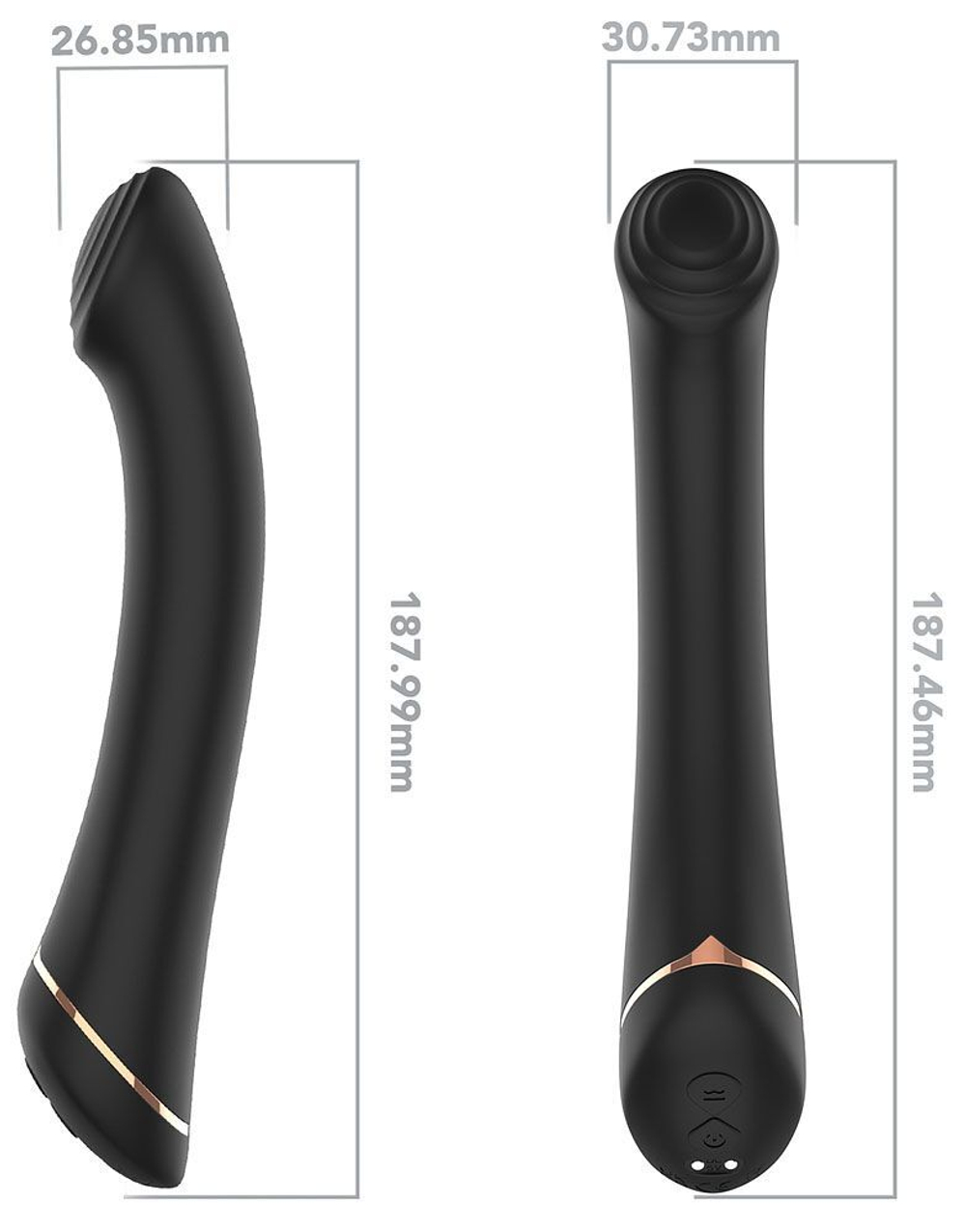 Черны вибратор для G-точки Gwand - 18,7 см. (Цвет: черный)