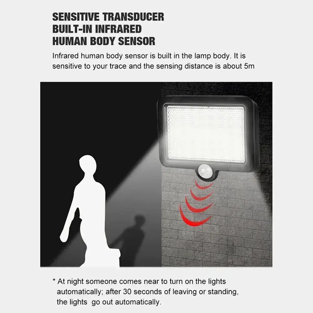 Уличное освещение AG Smart FX584 светодиодный на солнечных батареях, мощный аккумуляторный с датчиком движения, водонепроницаемый на стену дома