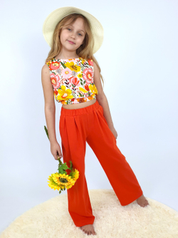 02-162-3 Комплект для девочки (топ+ брюки)