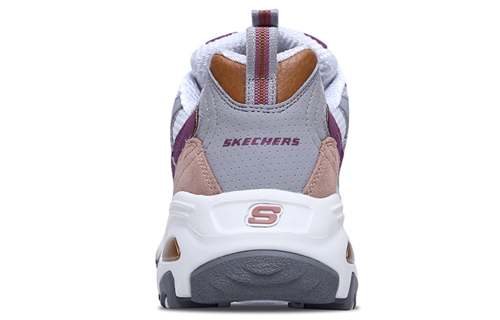 Skechers D'LITES 2.0 Chance Milk Tea Bear Sandwich Candy Bear Grape Sandwich Candy Low-cut daddy shoes Women's Gray Purple