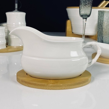 Lenardi 140-180 Соусник 360мл на подставке BAMBOO в под.уп.(х24)Фарфор