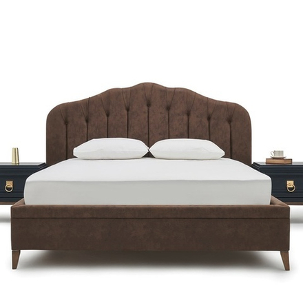 Кровать ELEGANTE Enza Home с ящиком для белья коричневый