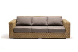 "Боно" диван из искусственного ротанга трехместный, цвет соломенный