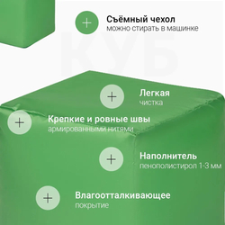 Пуфик Куб Зеленый Оксфорд (Классический)