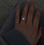 Кольцо Princess fianit round с дорожкой фианитов