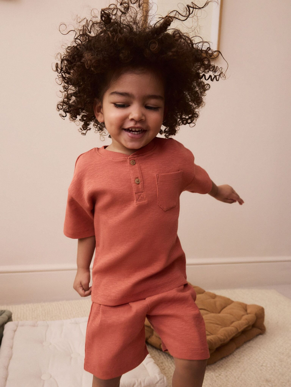 Пижама для мальчика Next AK8-624, 3 шт., Голубой, Песочный, Кирпичный