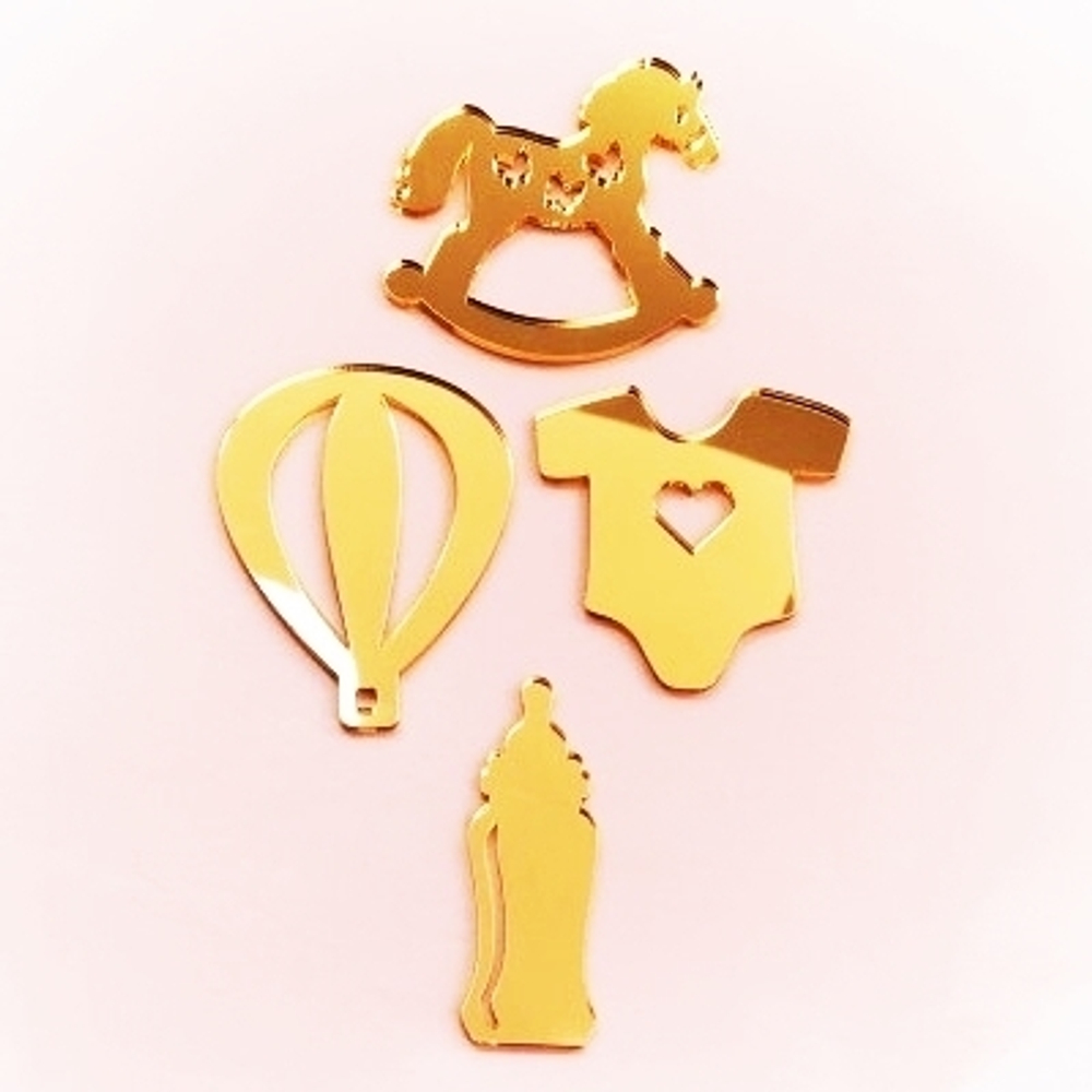 Комплект зеркальных фигурок Детский 4 шт