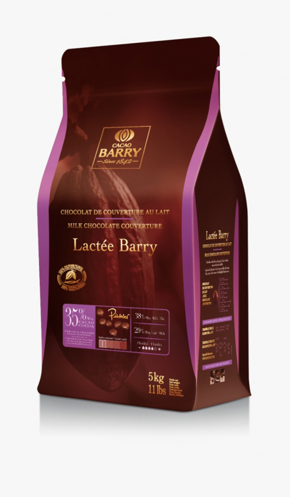 Шоколад Cacao Barry LACT_E BARRY 35.3% молочный (Пакет 5 кг)