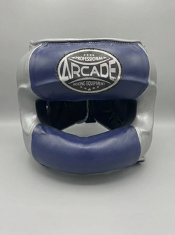 Шлем боксерский с бампером Arcada темно-синий -серый
