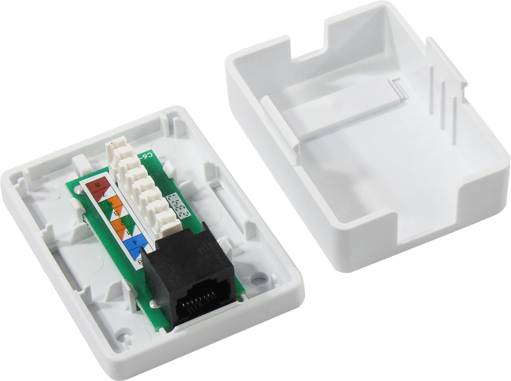 Lanmaster <TWT-SM1-45/6-WH> Розетка внешняя RJ-45 кат.6