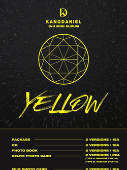 Альбом Kang Daniel - Yellow 3rd Mini Album 2 Version SET