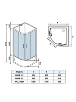 Душевая кабина WeltWasser WW500 HALLE 801 800х800х2170 мм 10000003238